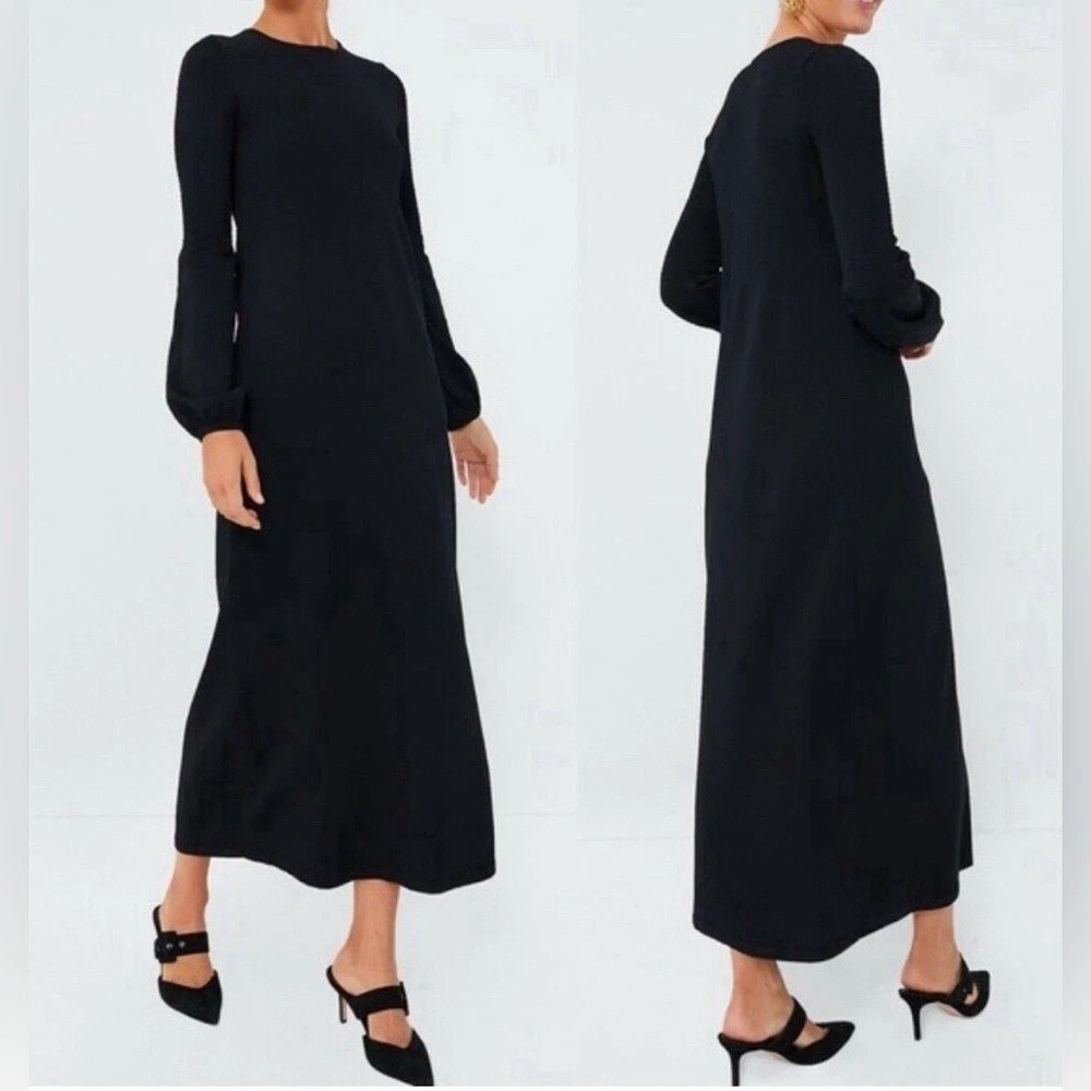 Tuckernuck‎ Pomander Place Lennox Double Knit Black Sweater Maxi Dress Size L